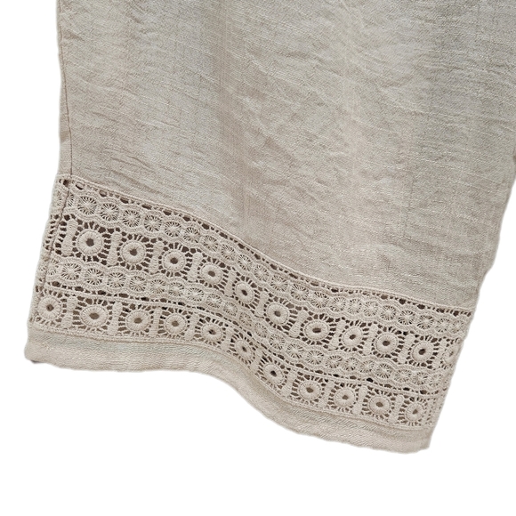 JM Collection Linen Look Wide Leg Pants, Tan, Womens XLP - Picture 9 of 9